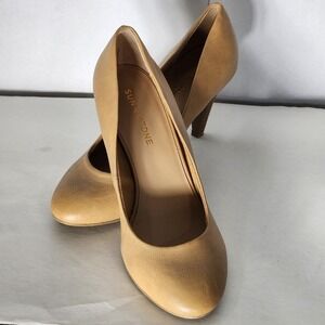 4 Women's Sun + Stone Felix Faux Leather Pumps Heel Size 9 W